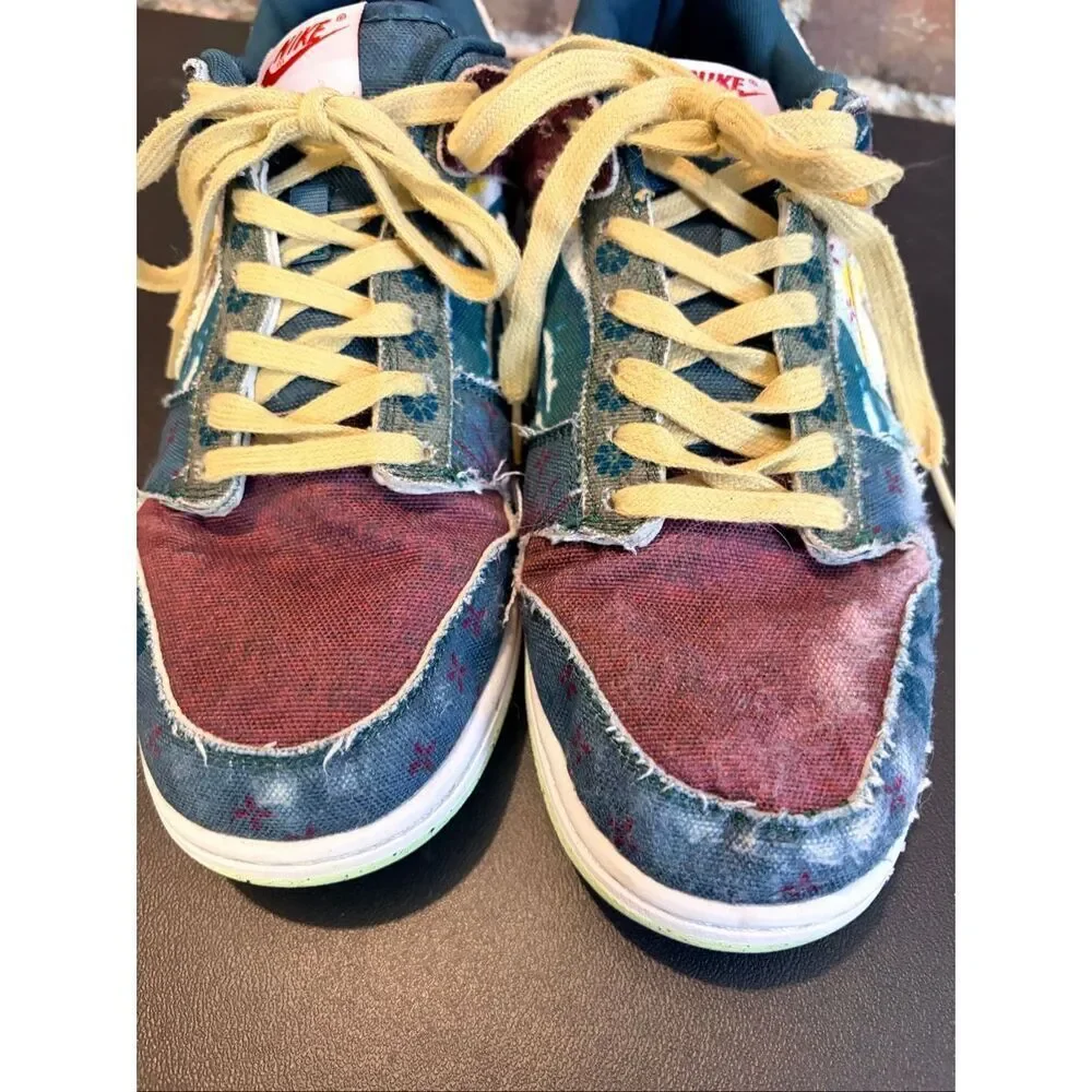 Measure sneakers!! NIKE • DUNK LOW COMMUNITY GARDEN | Purple/Green Multi Sneaker
